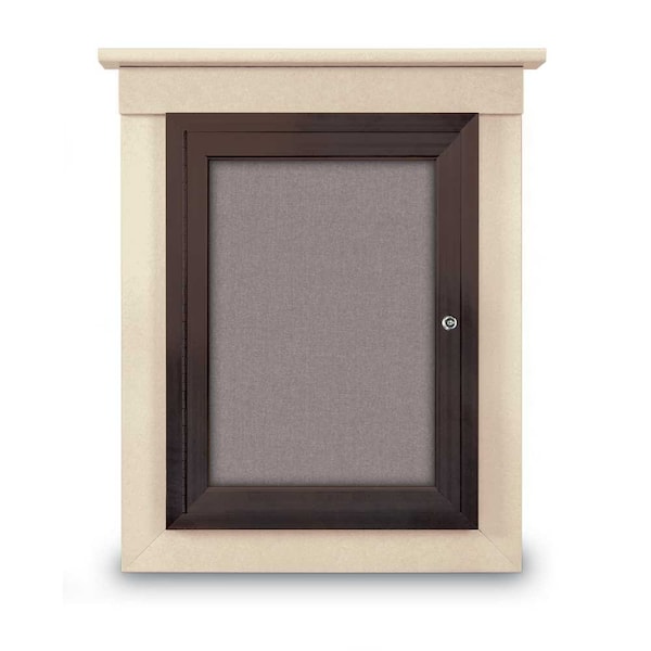 Sliding Glass Enclosed Letterboard, 48"x3, UV9005ACS-BRONZE-GREYVL